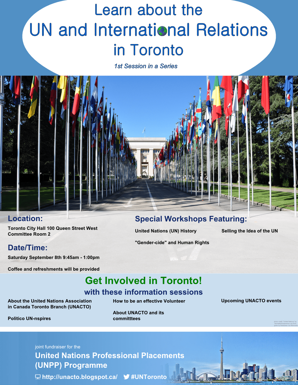 Event poster for Learn about the UN and International Relations