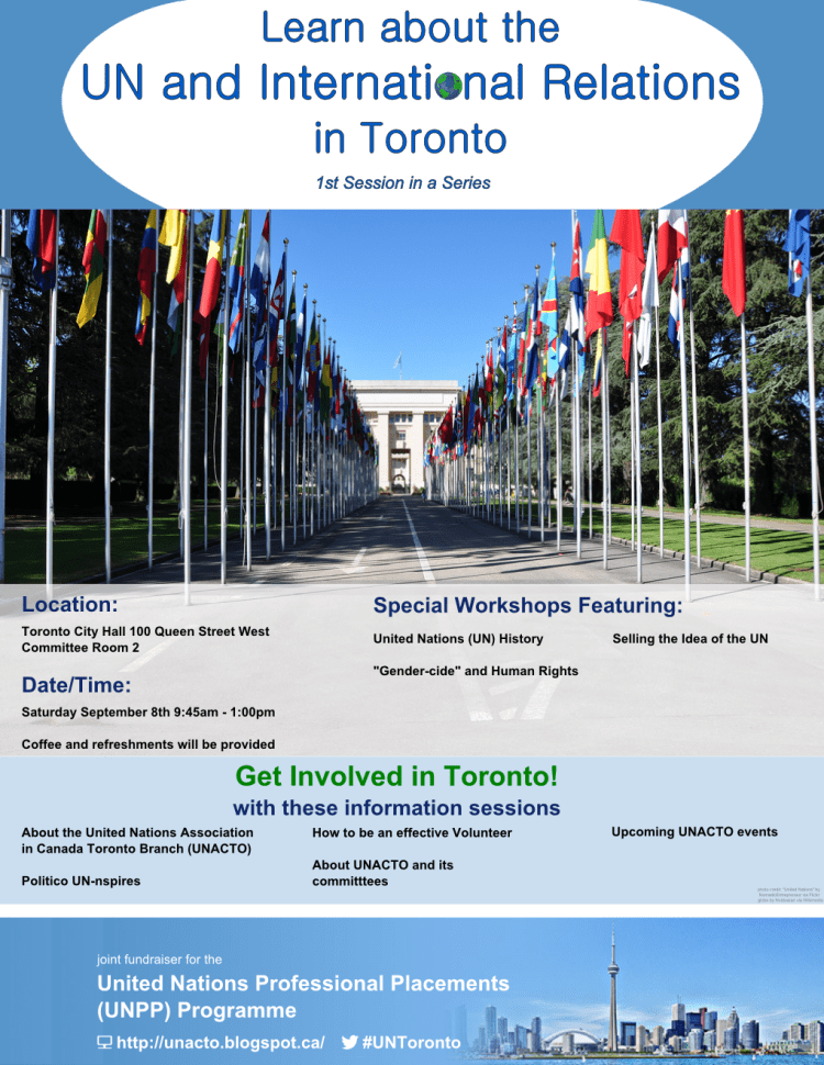 Event poster for Learn about the UN and International Relations