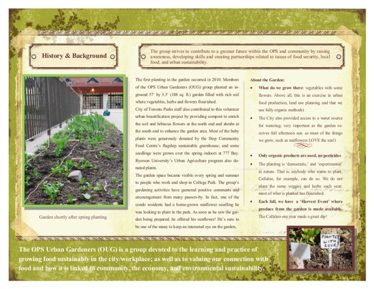 History and overview of OPS urban gardeners